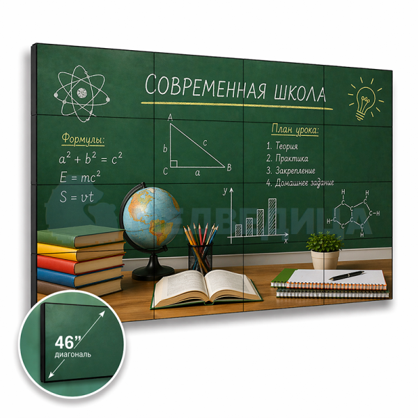 Видеостена 4х4, шов 3,5 мм 46"